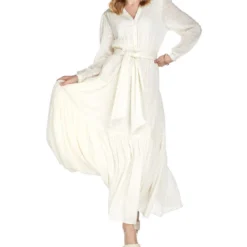 Vestido Maxi Estructurado De Manga Larga Mujer 5 Vestido Maxi Estructurado De Manga Larga Mujer -Tienda Barata Femvesti 43058480 x3