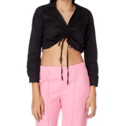 Blusa Cropped De Manga Larga Mujer
