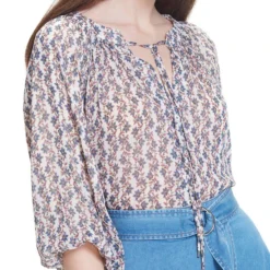 Blusa Floral Con Manga 3,4 Mujer -Tienda Barata Femvesti 43063992 x4