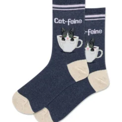 Calcetín Con Gatos Y Café Mujer
