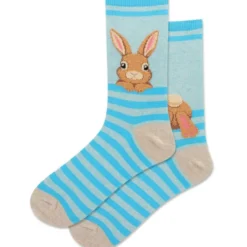 Calcetín Con Rayas Y Conejo Mujer