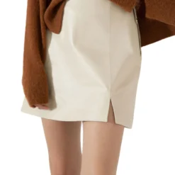 Falda Mini De Corte Recto De Piel Mujer -Tienda Barata Femvesti 43076877 x4