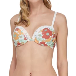 Skiny Brasier Con Flores En Mosaico