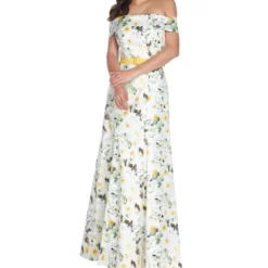 Vestido De Fiesta Maxi Sin Mangas Floral Mujer