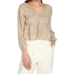 Blusa Crop Top De Manga Larga Mujer