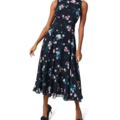 Vestido Largo A Con Flores Mujer