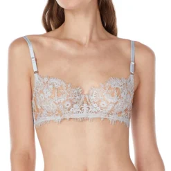Brasier Con Encaje Floral Y Copa En Varilla