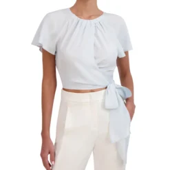 BCBGMAXAZRIA Blusa Con Lunares Manga Corta Mujer