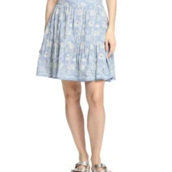 Falda Midi De Corte "A" Con Flores Mujer