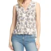 Blusa Con Flores Sin Mangas Mujer