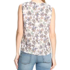 Blusa Con Flores Sin Mangas Mujer -Tienda Barata Femvesti 43086056 x2