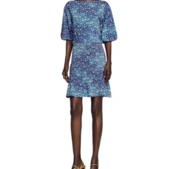 Sandro Vestido Corto Manga Corta Mujer