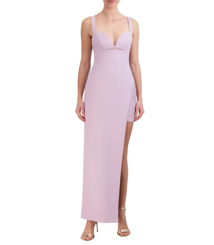 BCBGMAXAZRIA Vestido De Fiesta Largo Lila Sin Mangas Liso Mujer 1 BCBGMAXAZRIA Vestido De Fiesta Largo Lila Sin Mangas Liso Mujer