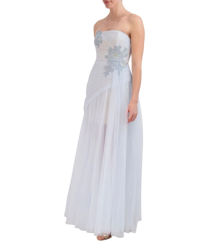 BCBGMAXAZRIA Vestido De Fiesta Largo Azul Sin Mangas Liso Mujer 3 BCBGMAXAZRIA Vestido De Fiesta Largo Azul Sin Mangas Liso Mujer - Imagen 3