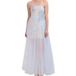 BCBGMAXAZRIA Vestido De Fiesta Largo Azul Sin Mangas Liso Mujer 7 BCBGMAXAZRIA Vestido De Fiesta Largo Azul Sin Mangas Liso Mujer -Tienda Barata Femvesti 43089737 x4