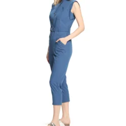 Jumpsuit Recto Con Botones Metálicos Mujer -Tienda Barata Femvesti 43090680 x3