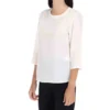 Blusa De Cuello Redondo Y Manga 3,4 Mujer
