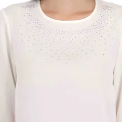 Blusa De Cuello Redondo Y Manga 3,4 Mujer -Tienda Barata Femvesti 43099168 x4