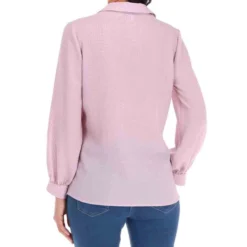 Blusa De Cuello Polo Y Manga Larga Mujer -Tienda Barata Femvesti 43099175 x2