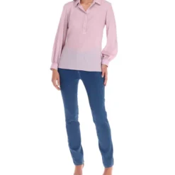 Blusa De Cuello Polo Y Manga Larga Mujer -Tienda Barata Femvesti 43099175 x3