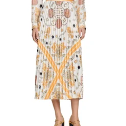 Sandro Falda Larga De Corte Recto Estampada Mujer