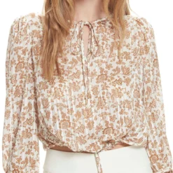 Blusa Con Estampado Floral Manga 3,4 Mujer -Tienda Barata Femvesti 43106737 x4