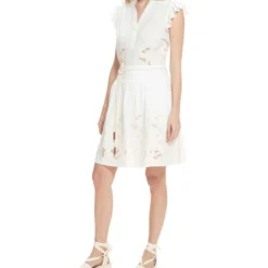 Falda Midi Con Bordado Floral De Sliueta A Mujer -Tienda Barata Femvesti 43108206 x3