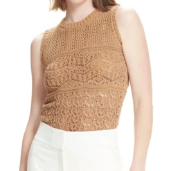 Blusa De Cuello Redondo Sin Mangas Mujer