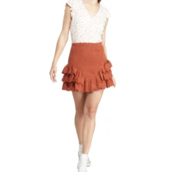 Falda Corta De Corte A Con Detalle De Frunce Mujer -Tienda Barata Femvesti 43111073 x3