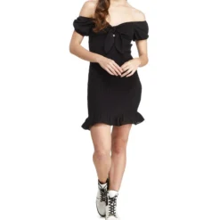 Vestido Medio Con Frunce Mujer