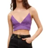 Maje Blusa Crop Top De Cuello V Y Tirantes Mujer