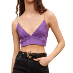 Maje Blusa Crop Top De Cuello V Y Tirantes Mujer