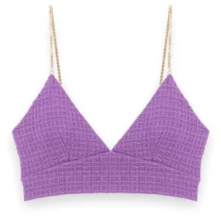 Maje Blusa Crop Top De Cuello V Y Tirantes Mujer -Tienda Barata Femvesti 43115524 x4