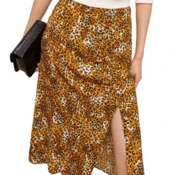 Maje Falda Midi De Corte Recto Con Animal Print Mujer -Tienda Barata Femvesti 43115527 x4