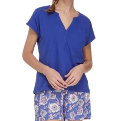 Women'secret Playera Pijama Manga Corta Lisa Mujer