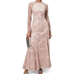 Vestido De Noche Maxi Con Manga Larga Natalya Mujer