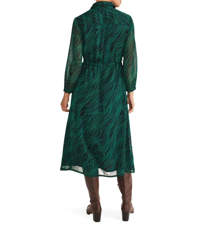 Vestido Midi Camisero De Manga 7,8 Tana Swirl Mujer 2 Vestido Midi Camisero De Manga 7,8 Tana Swirl Mujer - Imagen 2