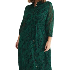 Vestido Midi Camisero De Manga 7,8 Tana Swirl Mujer 9 Vestido Midi Camisero De Manga 7,8 Tana Swirl Mujer -Tienda Barata Femvesti 43122397 x4