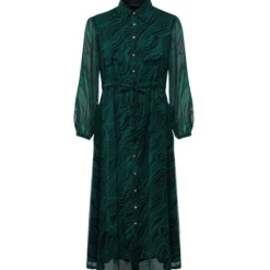 Vestido Midi Camisero De Manga 7,8 Tana Swirl Mujer 10 Vestido Midi Camisero De Manga 7,8 Tana Swirl Mujer -Tienda Barata Femvesti 43122397 x5