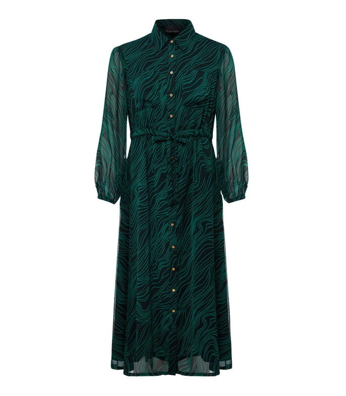 Vestido Midi Camisero De Manga 7,8 Tana Swirl Mujer 5 Vestido Midi Camisero De Manga 7,8 Tana Swirl Mujer - Imagen 5