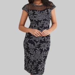 Vestido De Fiesta Midi Con Flores Zila Mujer