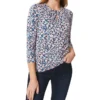 Blusa Multicolor Con Cuello Redondo Y Manga 7,8 Mujer