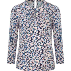 Blusa Multicolor Con Cuello Redondo Y Manga 7,8 Mujer -Tienda Barata Femvesti 43123087 x4