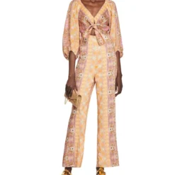 Sandro Jumpsuit De Corte Recto Paisley Mujer