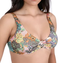 Bikini Top Torneado Passiflora Estampado Mujer