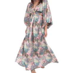 Vestido De Playa Largo Floral Mujer