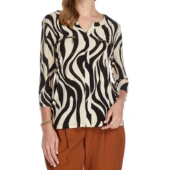 Blusa Manga 7,8 Animalprint Mujer