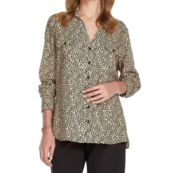 Blusa Manga Larga Con Mosaico Mujer