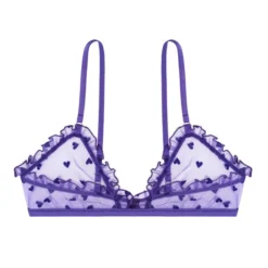 Bralette Transparente Con Corazones Bordados -Tienda Barata Femvesti 43137842 x4