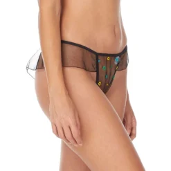 Bikini De Malla Con Flores Bordadas Mujer
